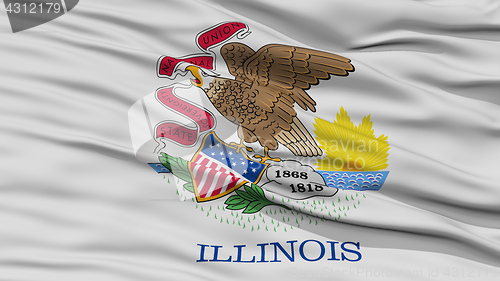 Image of Closeup Illinois Flag, USA state