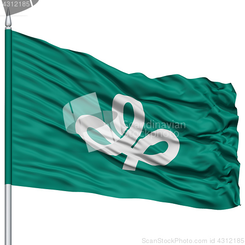 Image of Isolated Miyagi Japan Prefecture Flag on Flagpole