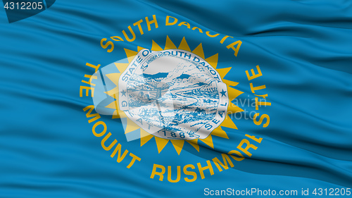 Image of Closeup South Dakota Flag, USA state
