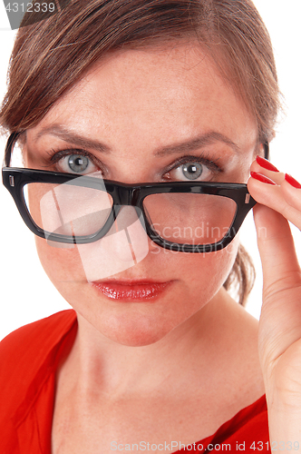 Image of Closeup of woman with glasses.