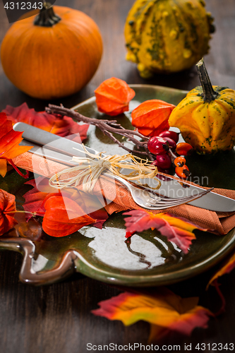 Image of Autumn and Thanksgiving table setting