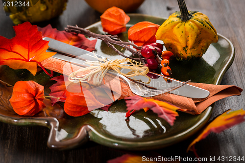 Image of Autumn and Thanksgiving table setting