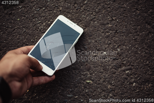 Image of Smartphone with a broken screen.