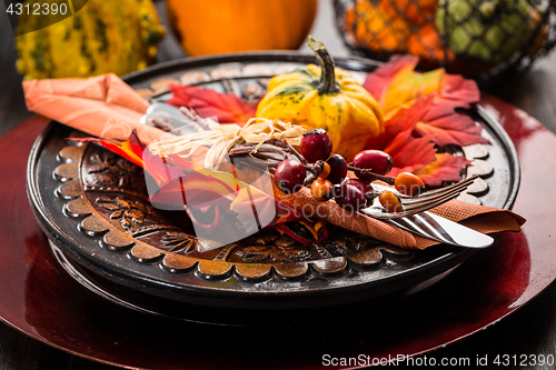 Image of Autumn and Thanksgiving table setting