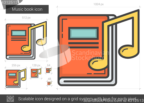 Image of Music book line icon.