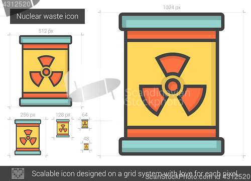 Image of Nuclear waste line icon.