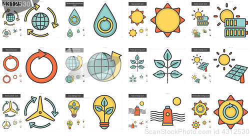 Image of Ecology line icon set.