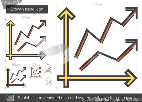 Image of Growth trend line icon.