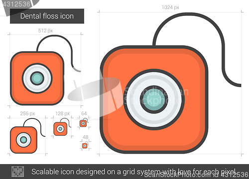 Image of Dental floss line icon.