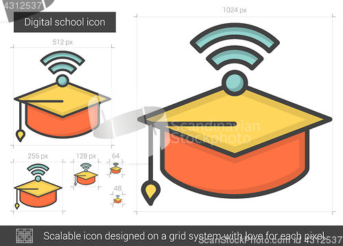 Image of Digital school line icon.