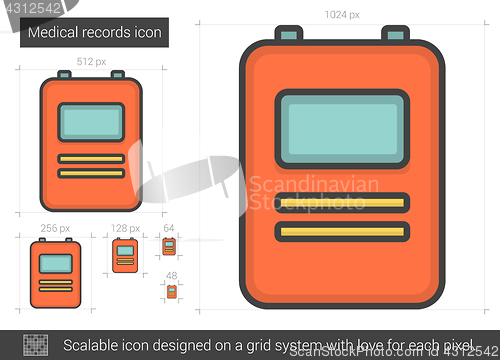 Image of Medical records line icon.