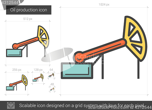 Image of Oil production line icon.