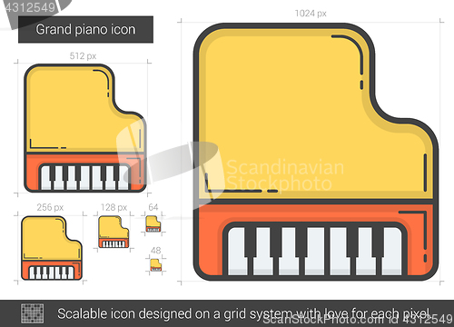 Image of Grand piano line icon.