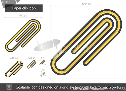 Image of Paper clip line icon.