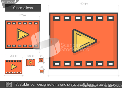 Image of Cinema line icon.