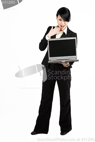 Image of Surprised businesswoman