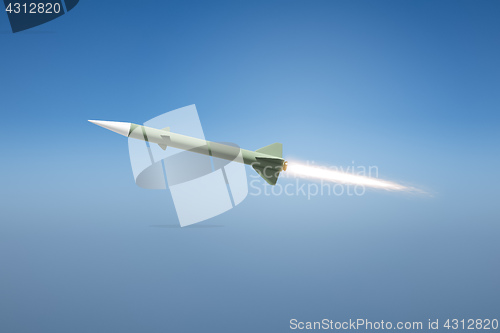 Image of nuclear rocket bomb flying