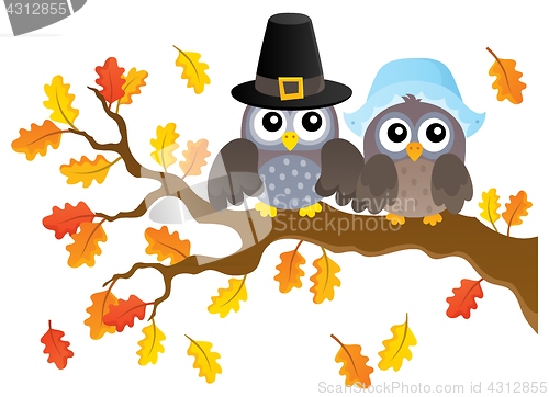 Image of Thanksgiving owls thematic image 1