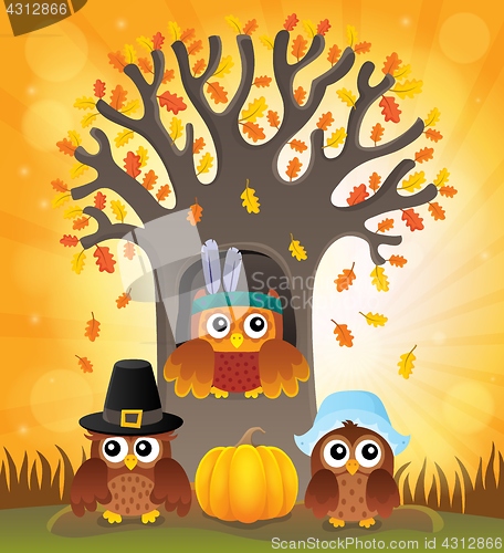 Image of Thanksgiving owls thematic image 6