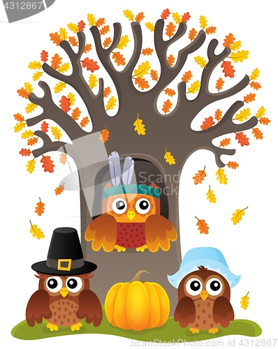 Image of Thanksgiving owls thematic image 5