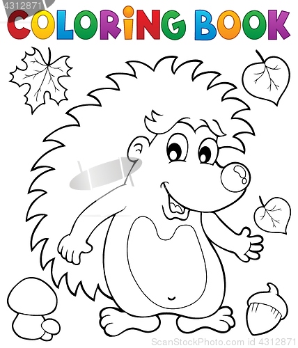 Image of Coloring book hedgehog theme 1