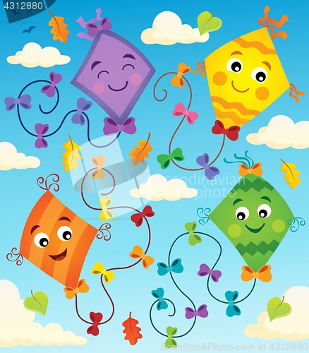 Image of Happy flying kites thematic image 1