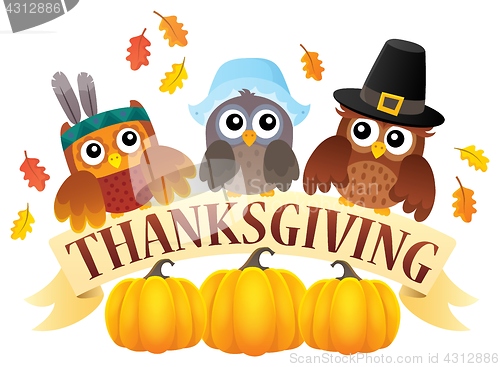 Image of Thanksgiving owls thematic image 7