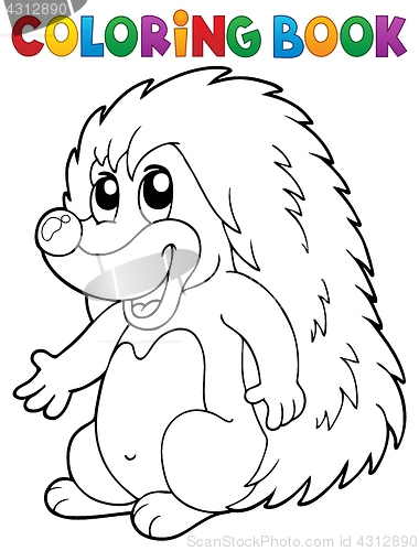 Image of Coloring book hedgehog theme 2