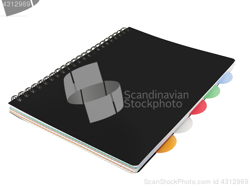 Image of Closed black notepad notebook