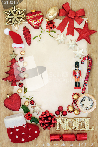 Image of Christmas Bauble Background Border
