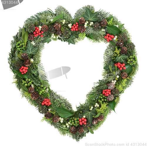 Image of Winter Heart Shaped Wreath 