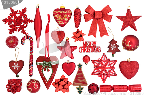 Image of Red Christmas Bauble Decorations