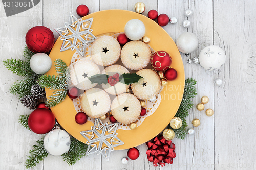 Image of Christmas Mince Pies and Decorations