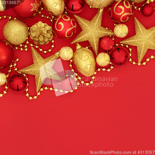 Image of Red and Gold Christmas Baubles