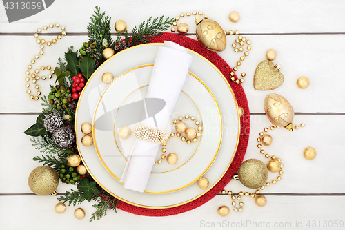 Image of Christmas Dinner Decorative Table Setting