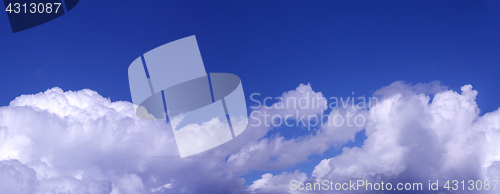 Image of White Clouds on the blue sky as seamless pattern