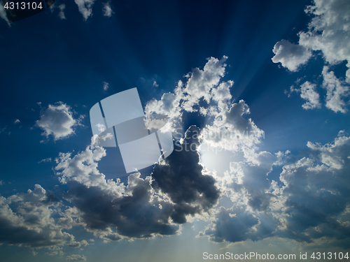 Image of blue sky with beautiful clouds