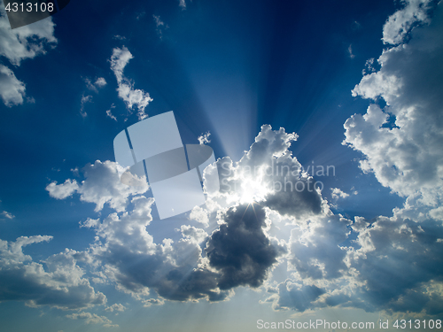 Image of blue sky with beautiful clouds