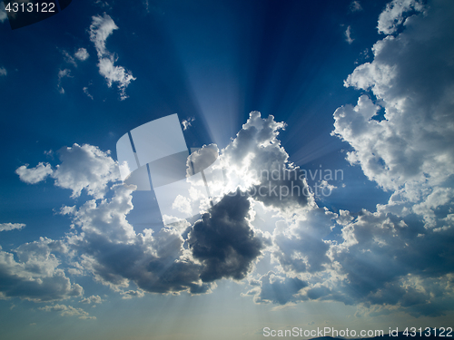 Image of blue sky with beautiful clouds