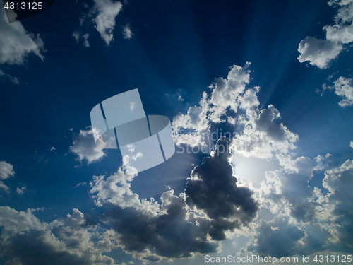 Image of blue sky with beautiful clouds