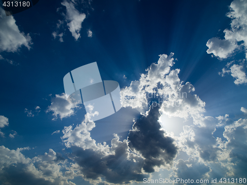 Image of blue sky with beautiful clouds