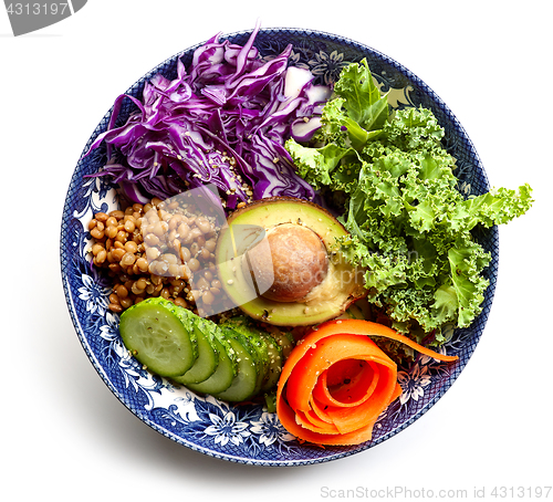 Image of Vegan bowl isolated on white background