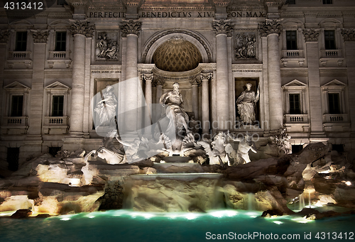 Image of Fountain di Trevi at night