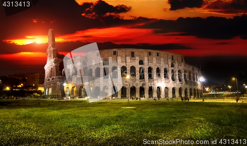 Image of Colosseum at sunset