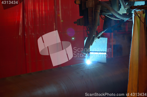 Image of Welder machine performs welding 