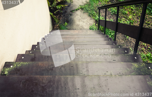 Image of Outdoor Wooden Staircase