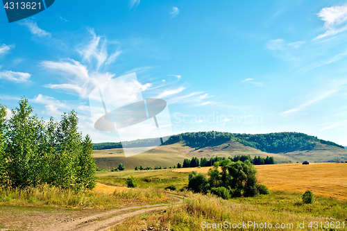 Image of Landscape with hills and road