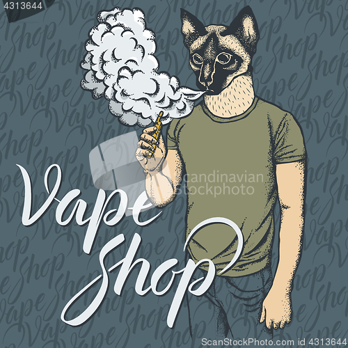 Image of Cat vaping an electronic cigarette