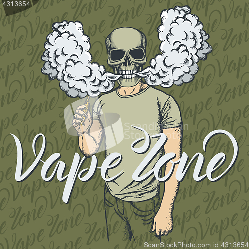 Image of Skull vaping an electronic cigarette