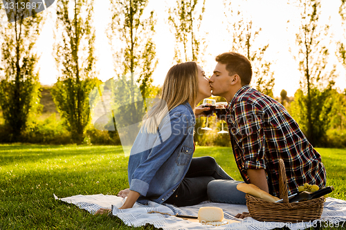 Image of Toasting to their love